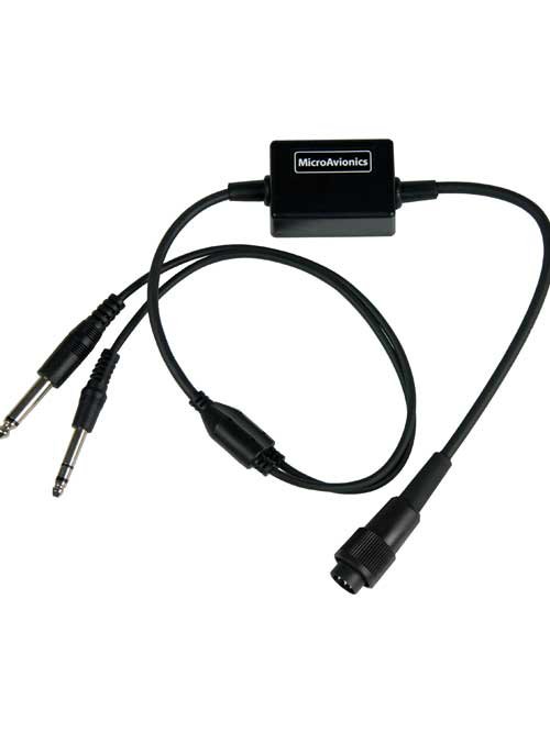 MM016B Microavionics Microlight headset to GA headset Jacks